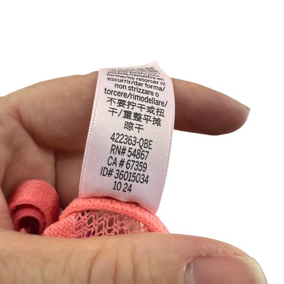 Victoria's Secret Tease Lace Demi Bodysuit Small Orange Pink - Picture 7 of 10